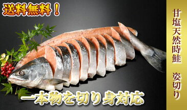 天然時鮭一本物　姿切り【約2.3キロ】送料無料・化粧箱入