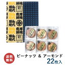 【送料無料】厚焼せんべい二種詰合せ 【22枚箱入】【ネット限定】(ピーナッツ・アーモンド)佐々木製菓