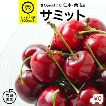 早割【7月中旬発送/予約】 サミット さくらんぼ 1kg (500g×2) 3L〜2Lサイズ 秀品 送料無料 北海道 余市 フルーツ 果物 訳あり じゃありません！ お取り寄せ グルメ お中元 御中元 ギフト 贈り物 くだもの 北海道産 プレゼント 旬 7月 予約販売 北海道応援 北海道物産展 食品