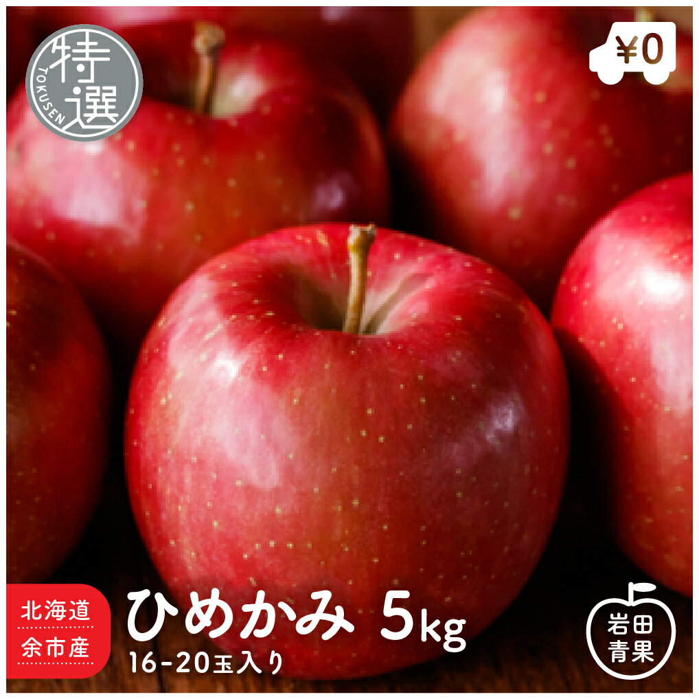 【予約/10月上旬～中旬出荷】北海道余市産 特選 ひめかみ 5kg 16〜20玉入 りんご リンゴ 林檎 国産 北海道 北海道産 余市 ヒメカミ 旬 果物 旬 フルーツ ご当地 お取り寄せ プレゼント 贈り物 贈物 訳あり ではありません 贈答用 お歳暮 ギフト 御歳暮 送料無料