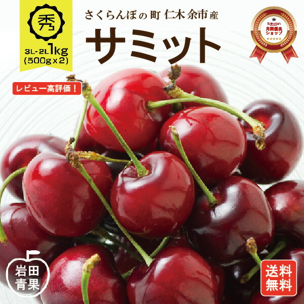 【限定50箱】 サミット さくらんぼ 1kg (500g×2) 【予約販売】 3L〜2Lサイズ 秀品 送料無料 北海道 余市 フルーツ 果物 訳あり じゃありません！ お取り寄せ グルメ お中元 御中元 ギフト 贈り物 くだもの 北海道産 プレゼント 旬 7月 予約販売 北海道応援 食品