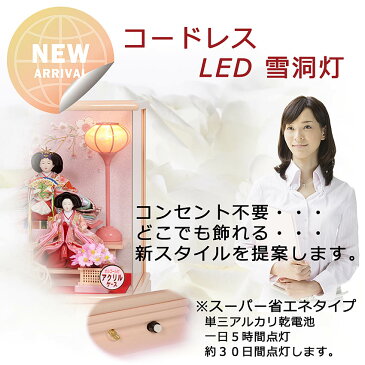 雛人形 ケース飾り コンパクト 【L】 ひな人形 親王飾り 曲面 アクリル ケース