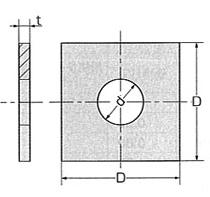 【 メール便 可 100枚まで】 ユニクロ 角座金 M10 (W3/8) M10×28×1.6mm 3