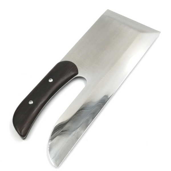 越前数馬 ステンレス そば切り包丁 青二鋼 明鏡止水 330mm 黒檀曲柄 片刃 越前打刃物 日本製