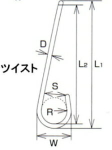 MM 水本機械 ステンレス 物干し Sフック ツイスト 5.5mm×300mm SMT-300 【1個】