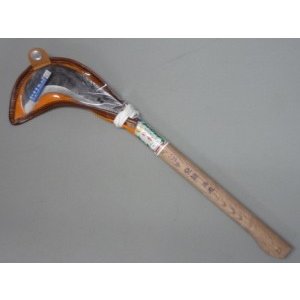 玉日本 登り鎌 230g 360mm樫半掛柄付 両刃 越前打刃物