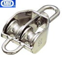 【 送料無料 】 MM 水本機械 ステンレス 豆ブロック ベケット付 2車 MBK-38W 【3個】