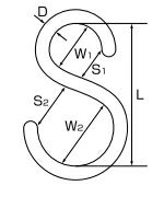 【 メール便 可 】 ひめじや ステンレス Sカン (S268) S-2 【 1個 】[ ST 金具 金物 S字 S型 エスフック Sフック S環 連結 接続 固定 整理 落下防止 キッチン収納 洗濯 物干し ハンガー ]