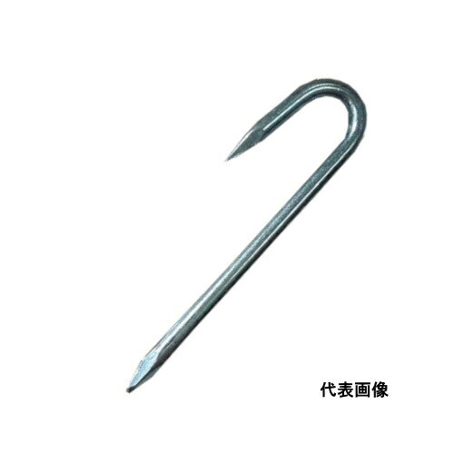 【100本】 鉄ユニクロメッキ J型 ロープ止め釘 8mm×230mm