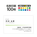 名刺 カラー 名刺印刷 名刺 シンプル カラー 名刺 横 2c005【片面/100枚】