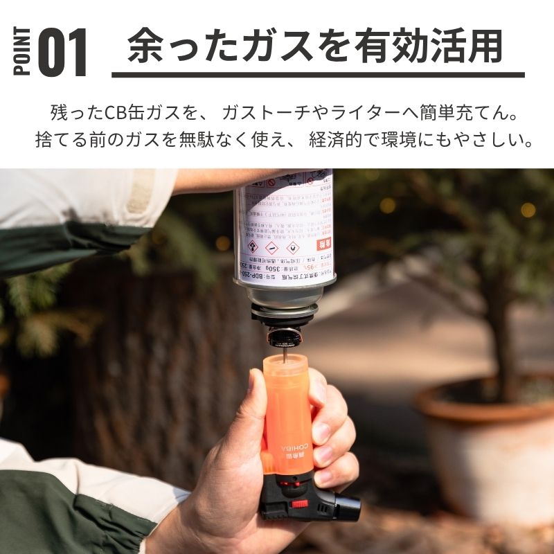 [公式] キャンピングムーン（CAMPING MOON）フィルアダプター CB缶用 ガス充填アダプター スライドガストーチ 充てん式ガストーチ ライター対応　カセットガス充填ライター 折り畳みノズルガードリング付き キャンプ アウトドア 登山 防災 災害 Z39 iwiss-10003122 IWISS TOOLs 楽天市場店 サンプル画像2