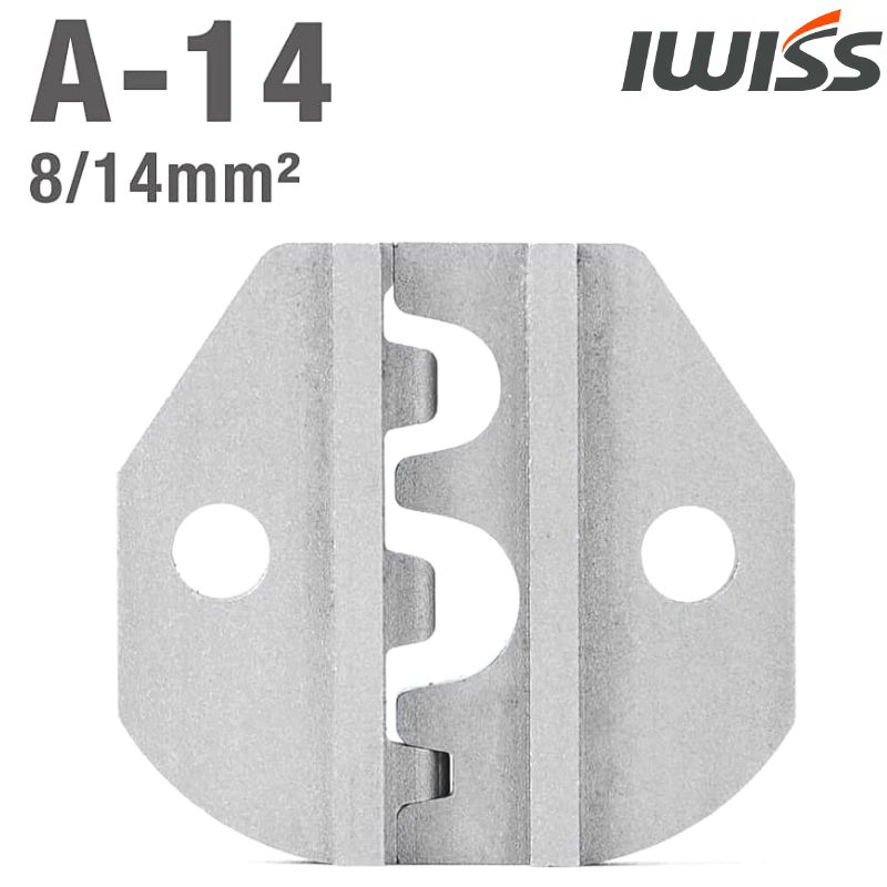 マラソン限定★P2倍＋クーポン IWISS アイウィス 交換用ダイス 卓上圧着機交換用ダイス JIS準拠品 裸圧着端子用ダイス 裸端子 圧着端子 端子 EDM加工 交換 8sq 14sq 対応 A-14