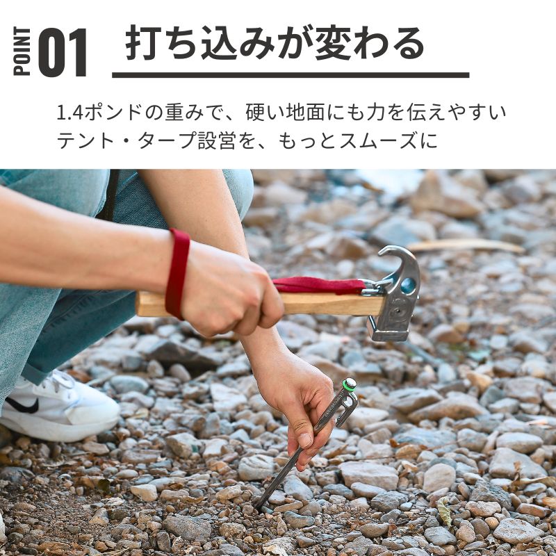 【ラストスパート★P2倍＋500円OFF】キャンピングムーン ペグハンマー トンカチ 金槌 ハンマー ペグ打ち ペグ抜き セット 多機能 キャンプ おしゃれ ステンレス 鍛造 ヘッド 安全ストラップ プレミアムペグハンマー 設営 1.4ポンド 蝮 C6 設営用具 設営道具 軽量 プレゼント iwiss-10002738 IWISS TOOLs 楽天市場店 サンプル画像2