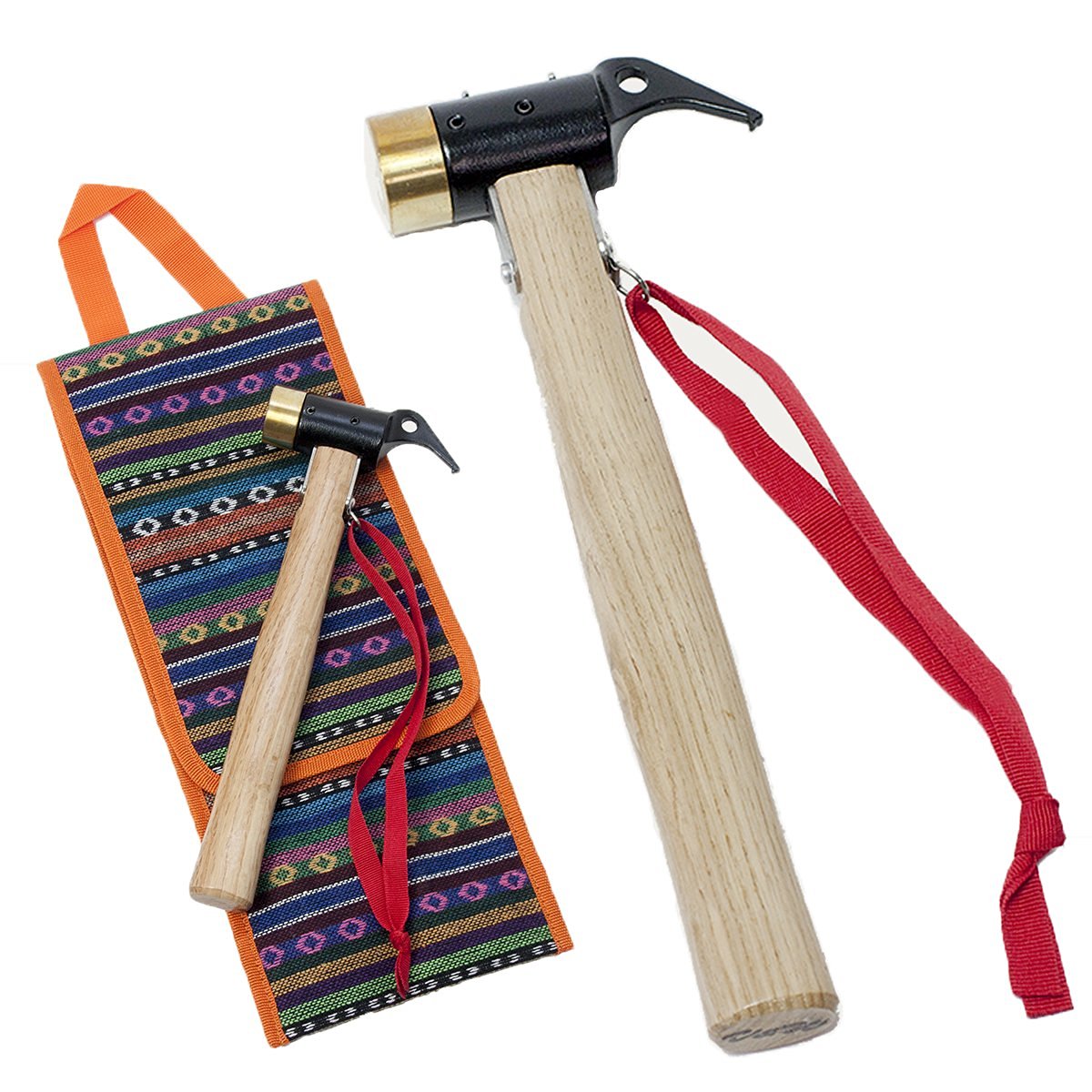 ペグハンマー 銅 収納袋付き テント タープ 張り キャンプ ハンマー アウトドア