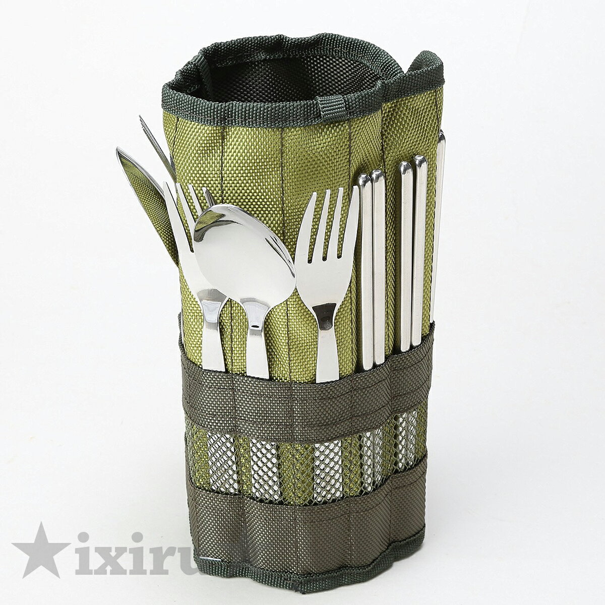 キャンプ 食器セット カトラリーセット アウトドア レジャー キャンプ食器 ステンレス で清潔 ピクニック バーベキュー にも 収納ケース付き キャンプ食器 NOMADE グリーン通販格安セール情報 楽天 通販