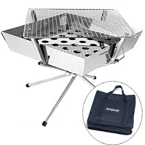 ファイアグリル 焚火台 コンロ板厚 08 レイハチ バーベキューコンロ 国内仕上げ バリ取り研磨済 大きく開く 収納ケース 焼網 も ステンレス製 【当店限定!純正オプション FGハンガー FGポットハンガー 対応済】通販格安セール情報 楽天 通販