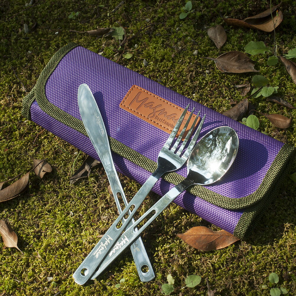 キャンプ 食器セット カトラリーセット アウトドア レジャー キャンプ食器 ステンレス で清潔 ピクニック バーベキュー にも 収納ケース付き キャンプ食器 MAGNA(パープル)通販格安セール情報 楽天 通販