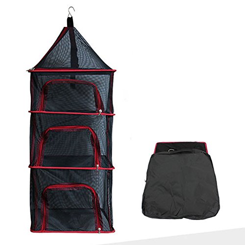 キャンプ用 ハンギングドライネット 吊り下げ式 物干しネット 虫除けネット 食器乾燥 バーベキュー 4段 収納ケース付き通販格安セール情報 楽天 通販