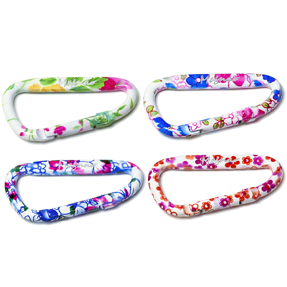 カラビナ かわいい 花柄 4バリエーション カラーセット (4個) 6cm 訳あり アウトレット通販格安セール情報 楽天 通販
