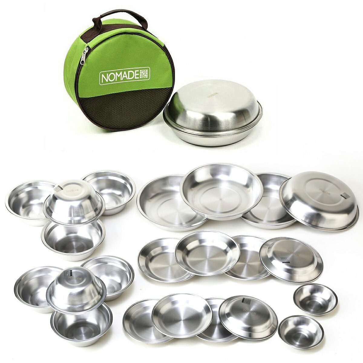 キャンプ NOMADE食器セット ステンレス食器 アウトドア レジャー キャンプ食器 ステンレス で清潔 ピクニック バーベキュー にも 収納ケース付き キャンプ食器通販格安セール情報 楽天 通販
