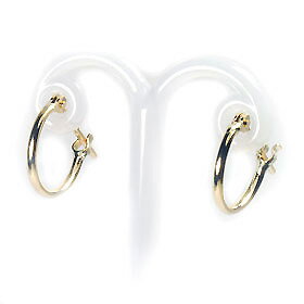 【送料無料】K18(ゴールド) 地金フープピアス 直径約10mm太さ1mm（日本製）