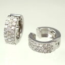 ピアリング イヤリング ダイヤモンド K18WG・ダイヤ1.0ct ピアリング(パヴェ)
