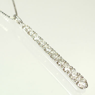 【送料無料】【ダイヤモンドペンダント】K18WG・ダイヤ0.5ct（SIクラス・鑑別書カード付）　グラデーション10ペンダント(ネックレス)【smtb-m】