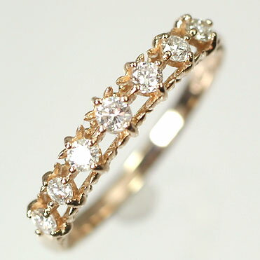 ダイヤモンドリングK18PG・ダイ...