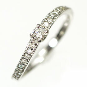 ダイヤモンド リング K18WG・ダイヤモンド0.20ct　デザインリング（指輪） ダイヤモンド指輪