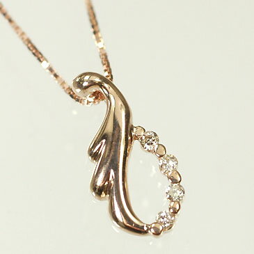 ダイヤモンド ネックレス ピンクゴールド K10PG・ダイヤ0.03ct ユニークペンダント(ネックレス) ダイヤモンド ネックレス ピンクゴールド K10PG・ダイヤ0.03ct ユニークペンダント(ネックレス)