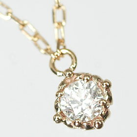 乐天商城 - ダイヤモンド ネックレス ピンクゴールド ネックレス K18PG・ダイヤ0.1ct　デザインフレームペンダント（ネックレス）