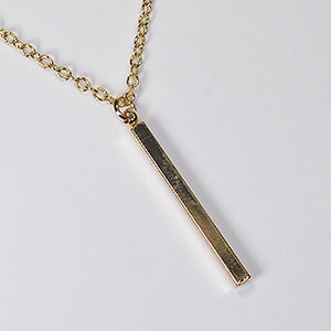 【メール便送料無料】プチプラアクセを激安処分♪シンプルバーペンダント（ネックレス）（ゴールド）