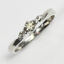現品限り 天然ダイヤモンド 0.1ct エンゲージリング 11号 婚約指輪 プラチナ仕上げ 日本製 シルバー925 ダイヤモンドリング