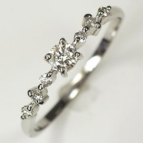 【送料無料!53%OFF】【ダイヤモンドリング】K18WG・ダイヤ0.2ct(SIクラス・鑑別書カード付)7ストーンリング(指輪)☆送料無料ダイヤモンド指輪割引半額以下☆【smtb-m】
