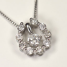 プラチナ ダイヤモンド ネックレス スウィートテン プラチナ・ダイヤ0.3ct（SIクラス・鑑別書カード付）　スウィート10ホースシューペンダント　（ネックレス）