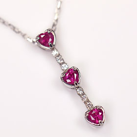 ルビーネックレスK18WG・ルビー...