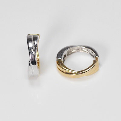 ピアリング イヤリング K10YG＆K10WG ジガネ ピアリング 【 送料無料 】