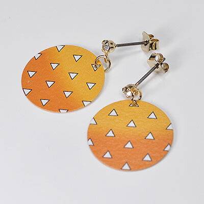 最終処分！880円→100円（税別）！アクセサリーメーカーが作った人気の和柄ピアス♪和柄ラウンドプレートピアス（鱗模様）（チタンポスト） 人気柄ピアス