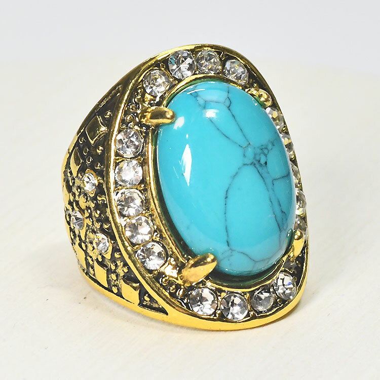 ターコイズクラシカルオーバルリング...
