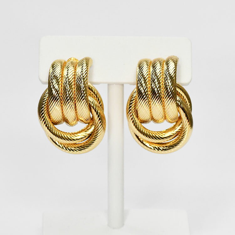 トリロジーデザインピアス A ゴールド ボリューミー おしゃれ 地金ピアス