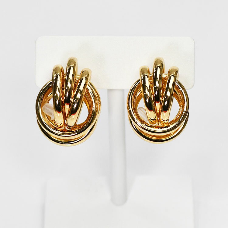 トリロジーデザインピアス B ゴールド ボリューミー おしゃれ 地金ピアス