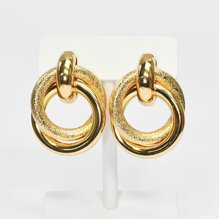 トリロジーデザインピアス C ゴールド ボリューミー おしゃれ 地金ピアス