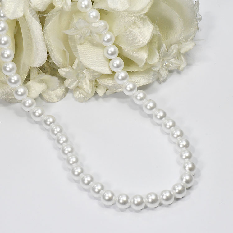 軽量パールネックレス 8mm珠 45cm+アジャスター5cm 冠婚葬祭 イベント フォーマル 真珠 純白 上品 プラパール