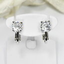 【待望の再販】トータル2カラット 一粒イヤリング 6mm キュービック子ニア ノンホール 日本製 国産 手作り