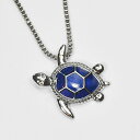 ウミガメ 海亀 ペンダント ネックレス 夏のアクセサリー ブルー