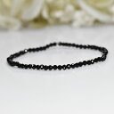 激安セール ブラックスピネル ブレスレット 3mm 漆黒の輝き ブラックダイヤモンドの雰囲気を実現 ストレッチブレスレット 天然石 ジェムストーン