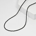 激安セール ブラックスピネル ネックレス 2mm 漆黒の輝き ブラックダイヤモンドの雰囲気を実現 40cm+5cm アジャスター付 天然石 ジェムストーン
