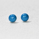 【国産品】ターコイズカラー ラウンドカボションピアス(チタンポスト) 8mm 金属アレルギーでも安心【日本製】【メール便送料無料】