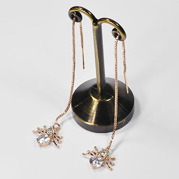 【メール便送料無料】人気のアメリカンピアス 高品質CZ×ピンクゴールド♪スパイダーアメリカンピアス