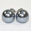 【即納】【メール便送料無料】貝パール使用♪ブラックパールピアス(10mm)(チタンポスト)【smtb-m】